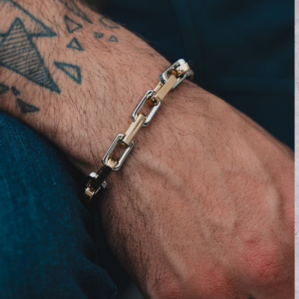 SAMSON Bracelet Silver & 18K Gold - 10mm - S-FORCE™